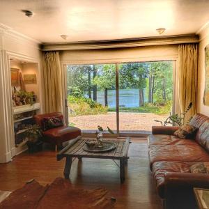 overlooking beautiful lake