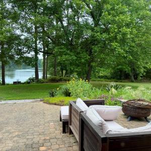 Patio overlooking lake