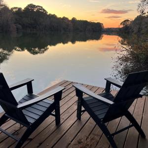 On newly constructed fishing dock