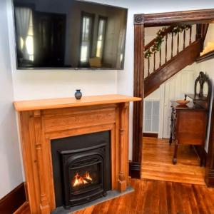 Dining Room Fireplace, Gas Fireplace with original mantle