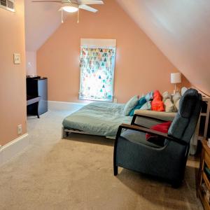 4th Bedroom, The Queen Sleeper Sofa as a bed. There is still plenty of room to walk around