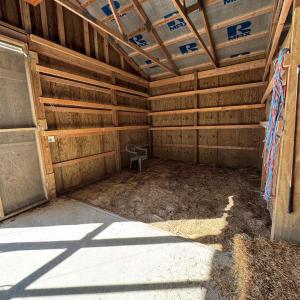 Hay storage area of barn