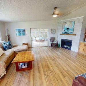 family room with electric fireplace