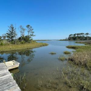 Creek and dock-high tide