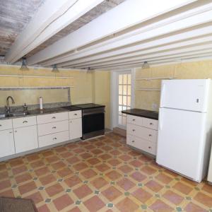 Kitchen with hand painted floor