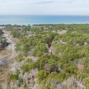 Birds eye view with the Bay in the background