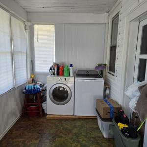 Enclosed porch with laundry