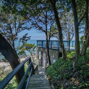 Steps going to bay front studio