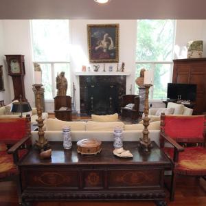 Looking across the living room