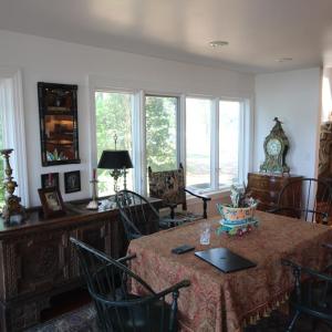 Informal creek side dining.