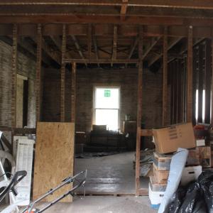 entering back door.