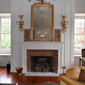 Parlor/music room fireplace