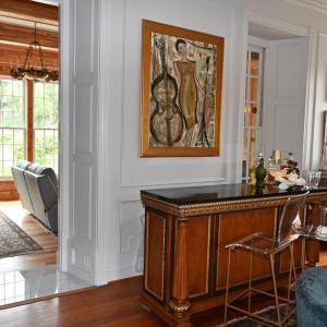Library entrance over marble threshold