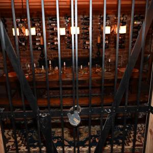 gated wine room entrance