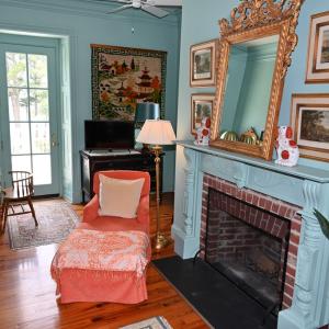 2nd floor north bedroom fireplace and deck exit