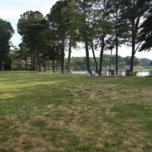 Open yard on shoreline (S view)