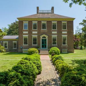 Rear Exterior, Brick path leading to the formal gardens, & family cemetery