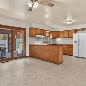 Another view of kitchen to back sun porch