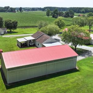 Rear View of 40x80x16 pole barn