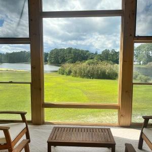 Sunroom overlooking the pond