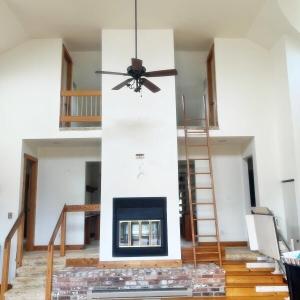 A 2 sided fireplace