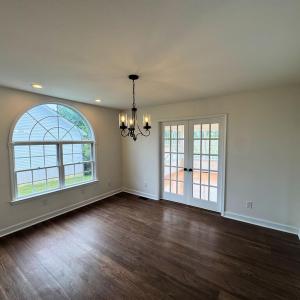 Dining room leads out to sunroom