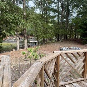 Backyard deck and view out to the water