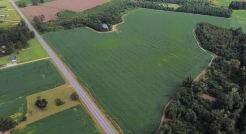 Aerial view of property's location featuring rural