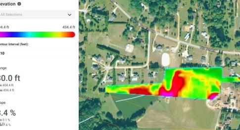 Johnson Pond Rd elevation stats