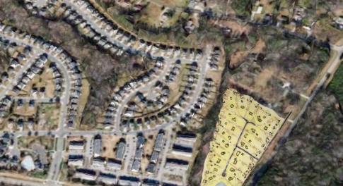 Aerial site plan labels