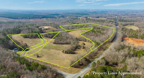 Aerial with property lines approximated