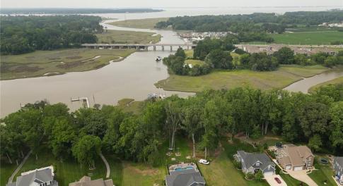 Drone view of the backyard view