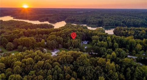 Ariel view with marker to show lot