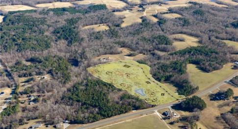 aerial with site plan overlay, multiple homesites