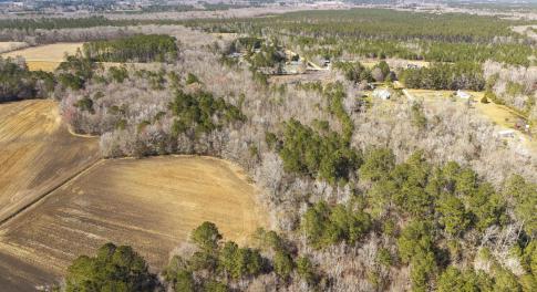 Aerial view of property's location with rural land