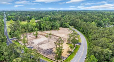 Aerial view with a forest view