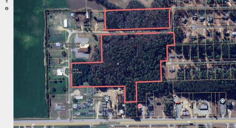 Aerial overview of property's location featuring p