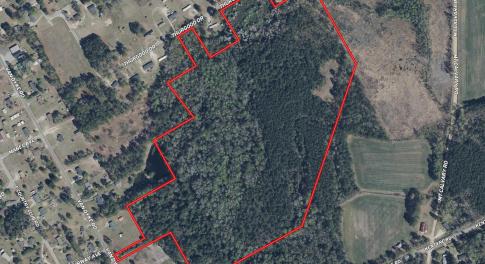 Map / location with property parcel outlined
