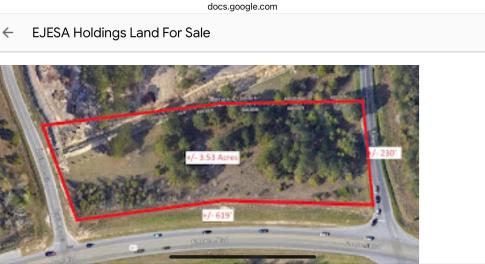 Aerial map of property and surrounding area featur