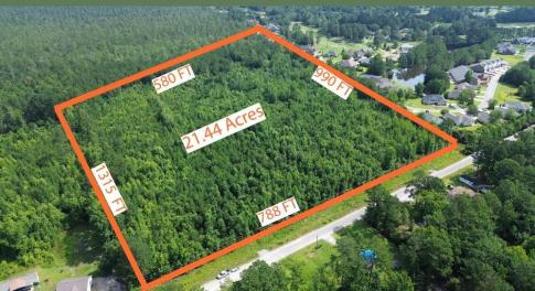 Aerial view of property's location with property b