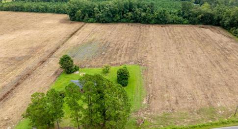 Aerial view of sparsely populated area