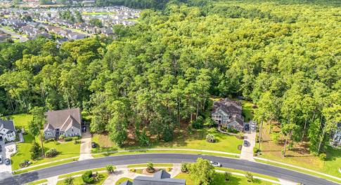 Aerial perspective of suburban area