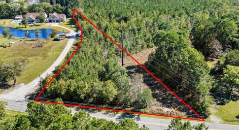 Aerial view of property's location with property p