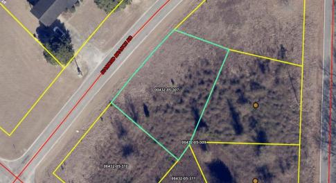 Aerial view of property's location with property p