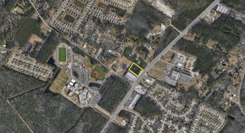 Aerial map of property and surrounding area