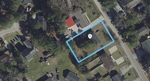 Aerial overview of property's location with proper