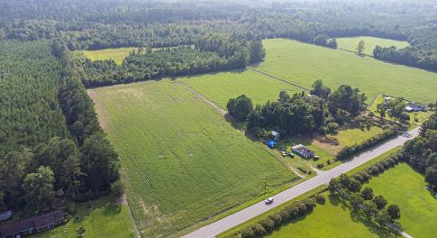 Aerial view of sparsely populated area