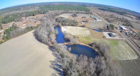 Aerial view of property's location featuring a lar
