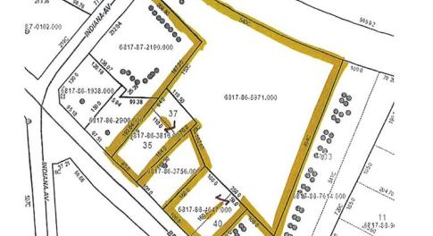 Outline map showing 3 tracts