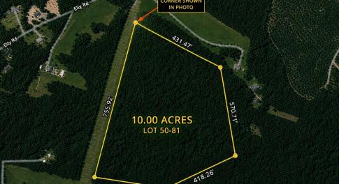 With survey overlay. Boundaries are approximate. Actual corners are marked.